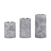 Laura Ashley Stone Effect Led Candle set of 3 Pre Lit